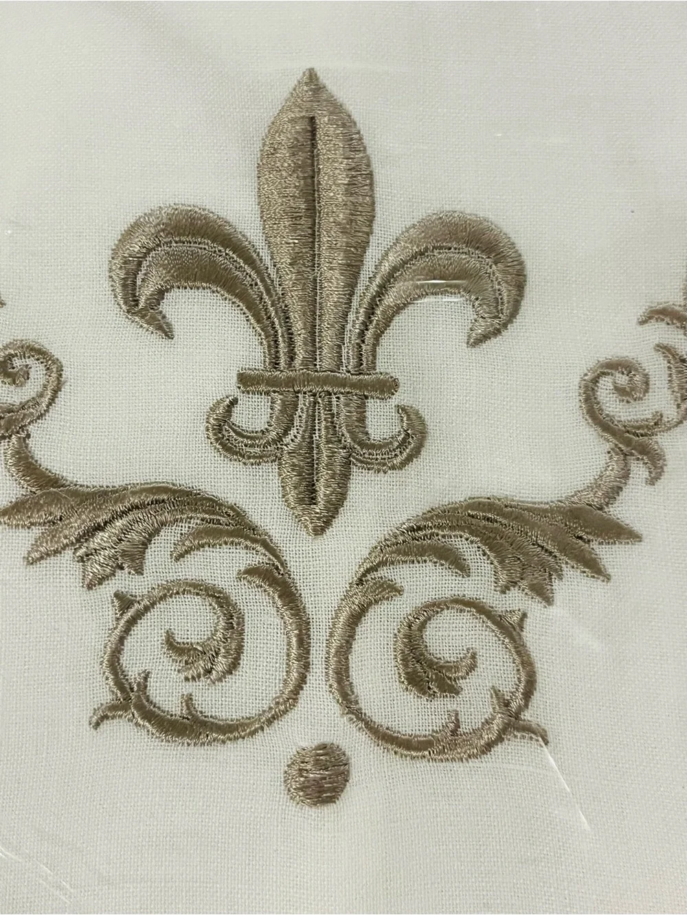 Fleur De Lis Tea Towel White Embroidered French Chic Powder Room Bath Gift New